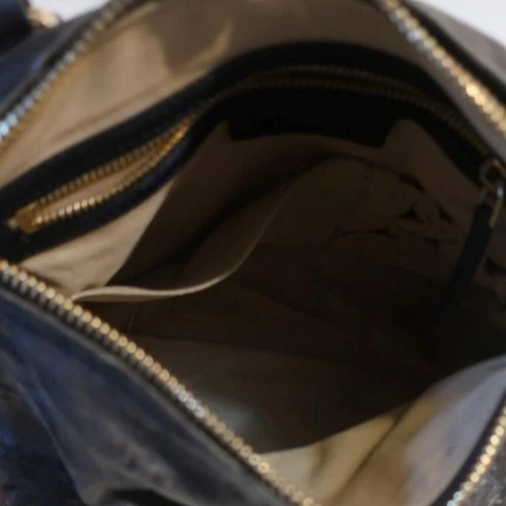 Authenticate Givenchy Pepe Black Wrinkled Sheepskin Leather Crossbody Handbag - Picture 12 of 16